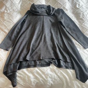 Knee length comfy asymmetrical sweater!